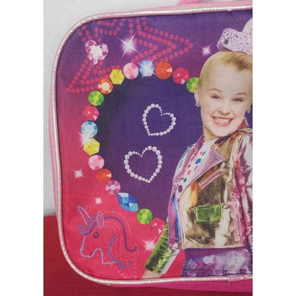 JoJo Siwa Soft Sided Lunch Box Bag Has Backpack Clips Pink Purple School - Picture 4 of 10